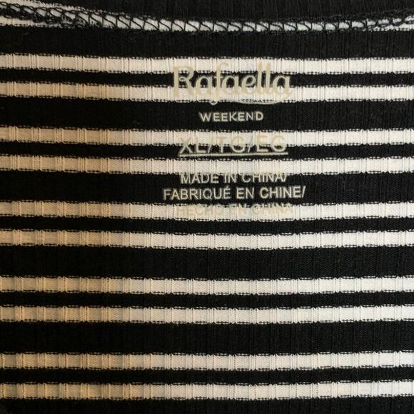 Rafaella Top Womens Size XL Weekender Leisure Button V-Neck Ribbed 3/4 Sleeve - Picture 3 of 6